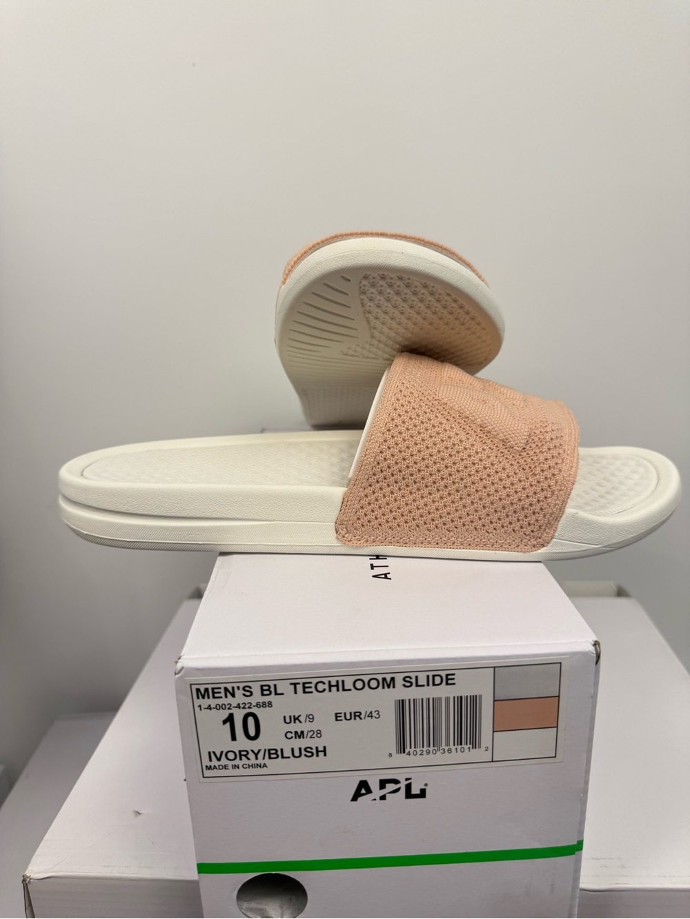 APL Men's Techloom Slide - Ivory/Blush Knit Strap